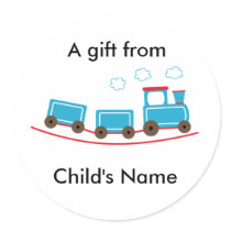 Choo Choo Train Birthday Goodie Bag Labels Round Stickers