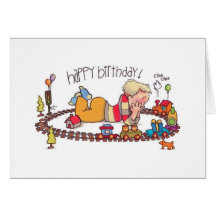 Choo-choo train birthday notecard