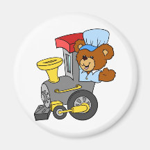 Choo Choo Train Teddy Bear Fridge Magnet