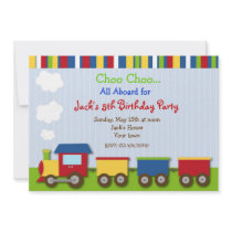 Choo Choo Train Trains Birthday Party Invitations