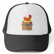 Chook House Funny Chicken on House Cartoon Mesh Hat