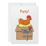 Chook House Funny Chicken on House Cartoon Personalized Invitation