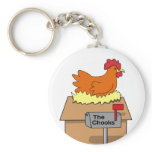 Chook House Funny Chicken on House Cartoon Key Chains