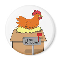 Chook House Funny Chicken on House Cartoon Magnets