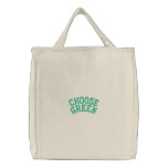 Choose Green Embroidered Bag