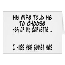 Choose Wife or Corvette Card