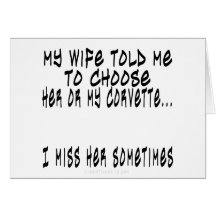 Choose Wife or Corvette Card