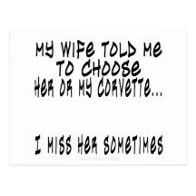 Choose Wife or Corvette Postcards