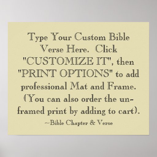 Choose Your Bible Verse Art Print, Optional Framed