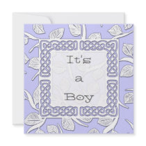 Choose Your Colour Woven Border Baby Announcement