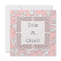 Choose Your Colour Woven Border Baby Announcement