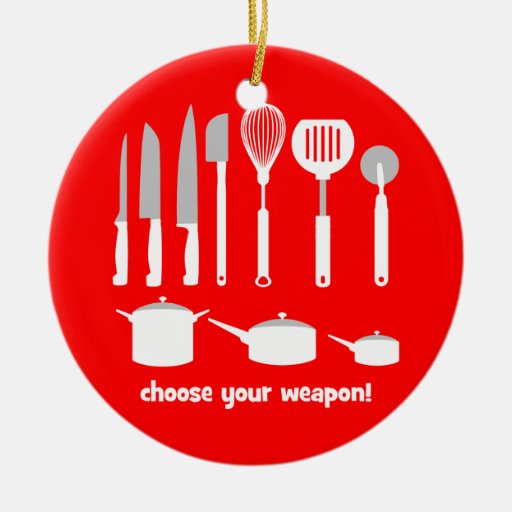 choose your weapon christmas tree ornament