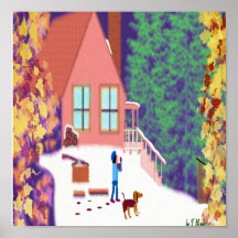 Chopping Wood Days by T Hendrix Print