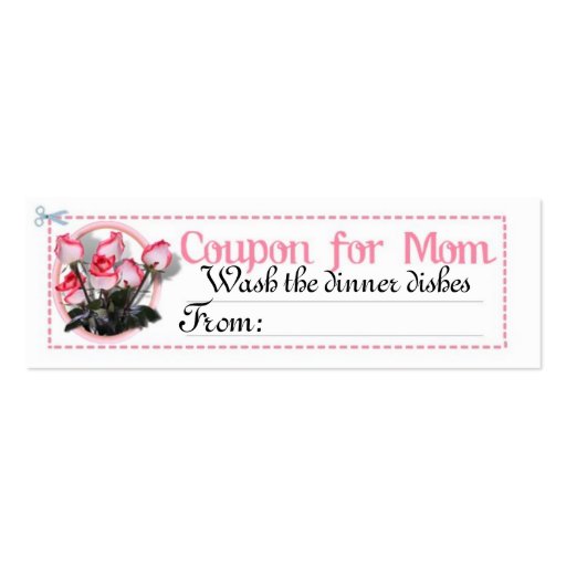Coupon cards for mom