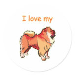 Chow Chow I Love My,Png Round Stickers