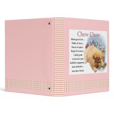 Chow Chow Puppy Book 3 Ring Binder by DogsByDezign