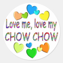CHOW CHOW ROUND STICKER