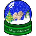 chow chow snow globe photo sculpture