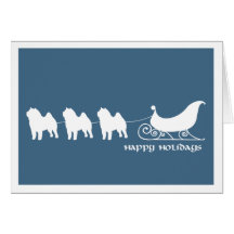 Chows Pulling Santa's Sleigh Cards