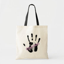 Chrétien Lila sur mains noire Canvas Bag