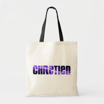 Chrétien violet tote bag