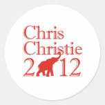 CHRIS CHRISTIE 2012 (REPUBL ROUND STICKERS