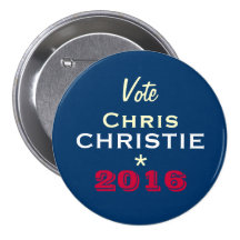 Chris CHRISTIE 2016 Round Campaign Button