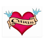 Chris - Custom Heart Tattoo T-shirts & Gifts Postcards
