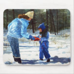 Chris & Sean in the snow Mouse Mat