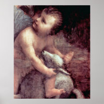 Christ and Lamb by Leonardo di ser Piero da Vinci Poster