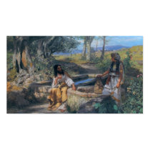 Christ and Samaritan woman circa 1890 Business Card