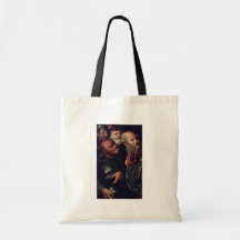 Christ And The Adulteress Detail By Cranach D. J. Canvas Bags