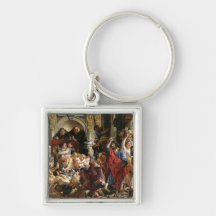 Christ Driving the Merchants from the Temple Keychains