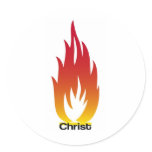 Christ flamme round sticker