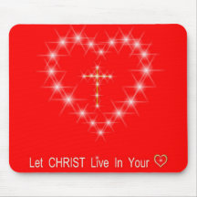 christ heart mousepad