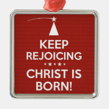 Christ is Born Ornament - Square