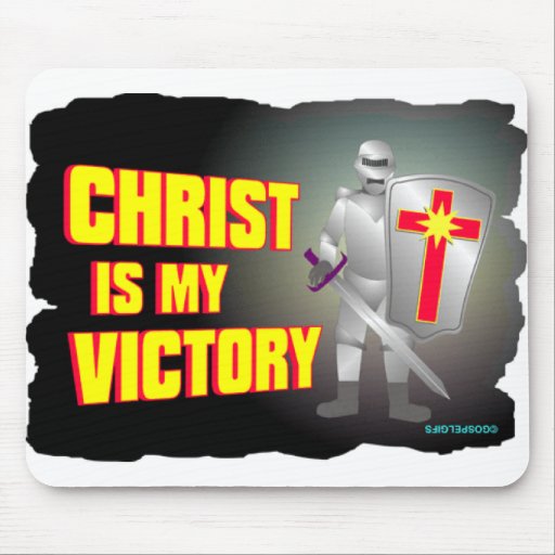 Christ is my victory religious design mouse pad