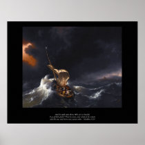 Christ stilling the storm - Old Master print
