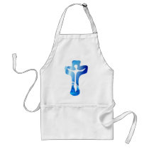 Christ sur croix bleue aprons