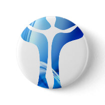Christ sur croix bleue pinback buttons