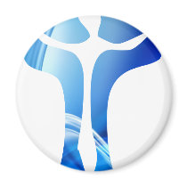 Christ sur croix bleue magnets