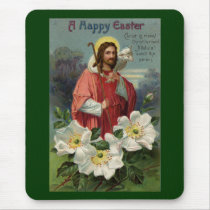 Christ the Shepherd with Lamb Vintage Easter Mousepads