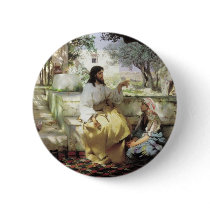 Christ with Martha and Maria circa 1886 Pinback Buttons