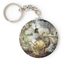 Christ with Martha and Maria circa 1886 Key Chain