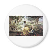 Christ with Martha and Maria circa 1886 Magnets
