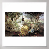 Christ with Martha and Maria circa 1886 Print