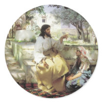 Christ with Martha and Maria circa 1886 Round Stickers