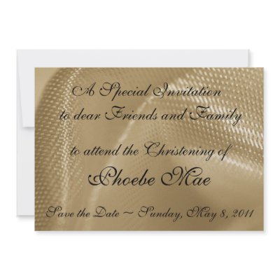 Christen Baptism Invitation Template, Gold Satin by JayneLogan