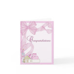 Christening Baptism Pink Congratulations Card