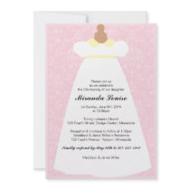 Christening Gown (Pink) Baptism Invitation